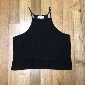 Lace high neck tank